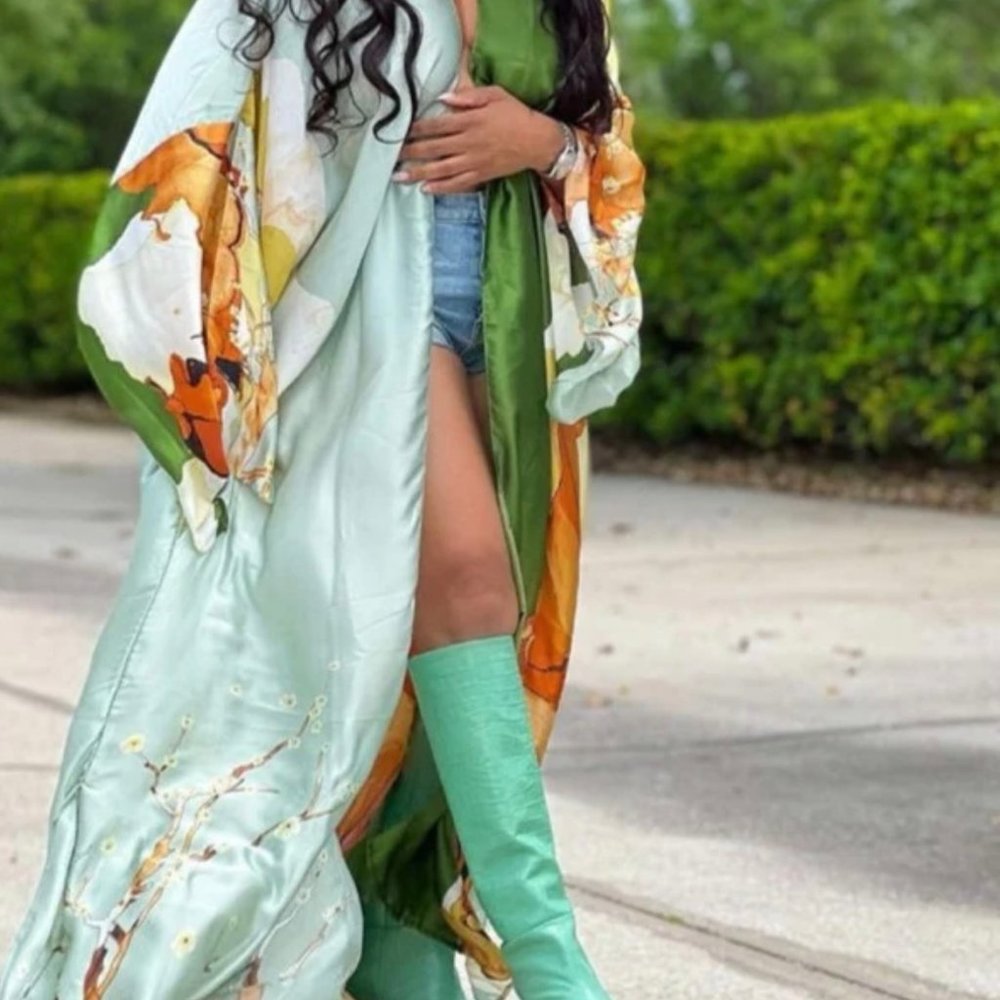 Blissful Satin Kimono - Picture 2 of 3